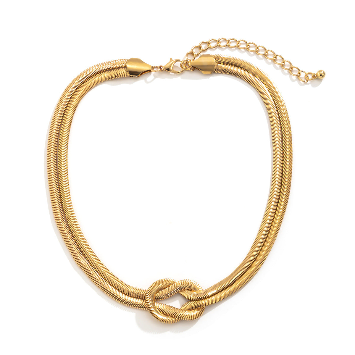 Collar de clavícula con cadena anudada geométrica de hip hop de hierro al por mayor
